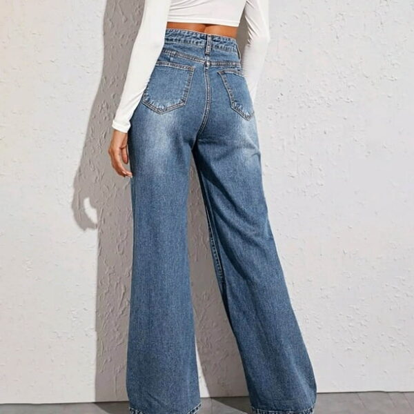 Women's High Waisted Wide Leg Jeans Casual Loose Denim Pants Classic Long Pants Trousers with Pockets Womens Clothes