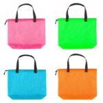 4pcs colorful mesh beach tote bag, mesh drawstring shopping bag suitable for gifts, toys, groceries and laundry