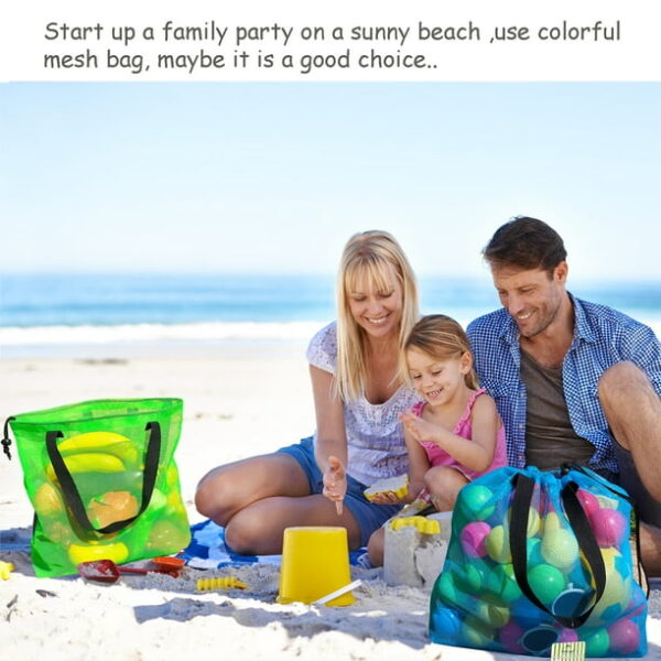 4pcs colorful mesh beach tote bag, mesh drawstring shopping bag suitable for gifts, toys, groceries and laundry