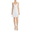 Aidan by Aidan Mattox Womens Ivory Ruffled Cocktail And Party Dress 6 BHFO 7852