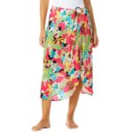 Anne Klein Womens Pink Floral Print Sarong Beachwear Cover-Up L/XL BHFO 7960