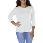 Anne Klein Womens White 3/4 Sleeve Daytime Pullover Top Shirt Plus 3X BHFO 7897