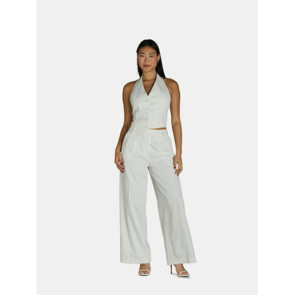 Attitude Unknown Women's Halter Vest and Wide Leg Pants Suit, 2-Piece, Sizes XS-XL