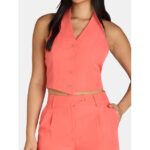 Attitude Unknown Women's Halter Vest and Wide Leg Pants Suit, 2-Piece, Sizes XS-XL