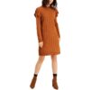 Bar III Womens Tan Cable Knit Knee-Length Long Sleeves Sweaterdress XL BHFO 9402