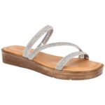 Bella Vita Womens Ona-Italy Rhinestone Slip On Wedge Sandals Shoes BHFO 4055