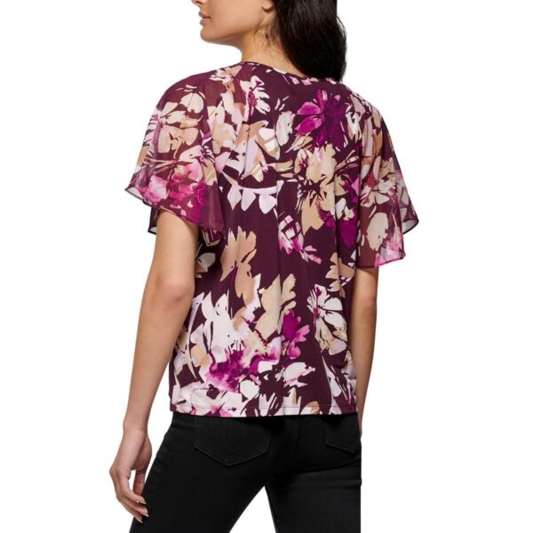 Calvin Klein Womens Chiffon Printed Top Blouse Shirt BHFO 1184