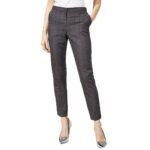 Calvin Klein Womens Flat Front Split Hem Window Pane Trouser Pants BHFO 8595