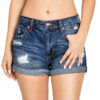 Celebrity Pink Womens Juniors Cuffed Denim Shorts (Dark Denim, 3)