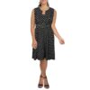 City Chic Womens Polka Dot Fit & Flare Dress BHFO 2492