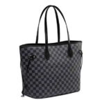 Daisy Rose Tote Shoulder Bag and Matching Clutch for Women - PU Vegan Leather Handbag for Travel Work and School - Black Checkered