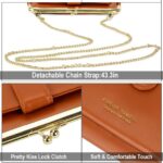 Deago Small Crossbody Bag for Women Cell Phone Purse Wallet Kiss Lock Cute Shoulder Handbag with Credit Card Slots (Beige)