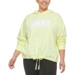 DKNY Sport Womens Yellow Hoodie Fitness Sweatshirt Athletic Plus 3X BHFO 8061