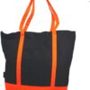 Ezprogear Large Heavy Duty Canvas Tote Bag 20" W x 17" H x 6" D (Black/Dark Orange)