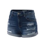 FashionMille Women's Casual Summer Ripped Stretchy Distress Denim Jean Shorts