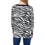 Fever Womens B/W Leopard Print Fall Pullover Sweater Sweater L BHFO 8065