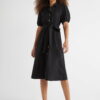 Free Assembly Women’s Midi Shirtdress with Puff Sleeves, Sizes XS-XXL