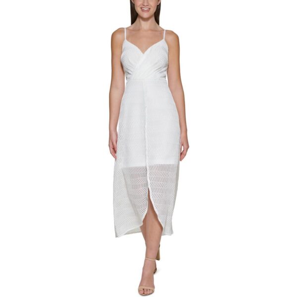 Guess Womens White Knit Lace Hi-Low Midi Dress 16 BHFO 2653