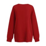 HAPIMO Oversized Sweatshirts Loose Pullover for Women Holiday Casual Relaxed Sports Teen Girls Outwear Clothing Fashion Class 2024 Crew Neck Long Sleeve Red XL