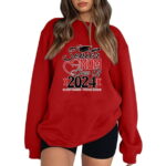 HAPIMO Oversized Sweatshirts Loose Pullover for Women Holiday Casual Relaxed Sports Teen Girls Outwear Clothing Fashion Class 2024 Crew Neck Long Sleeve Red XL