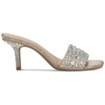 INC Womens Satin Rhinestone Dressy Slide Sandals Shoes BHFO 5785