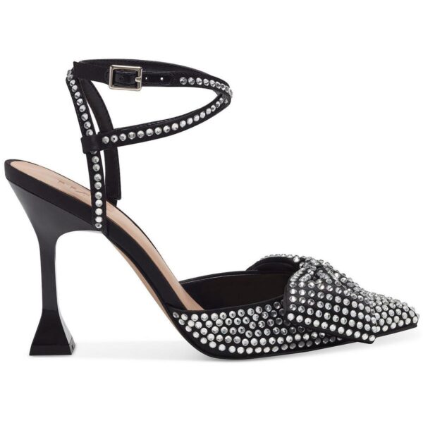 INC Womens Stefia Rhinestone Satin Ankle Strap Shoes BHFO 4516