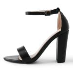 J. Adams Shirley High Black Heels for Women - Open Toe Ankle Strap Block Heel Dress Platform Sandals