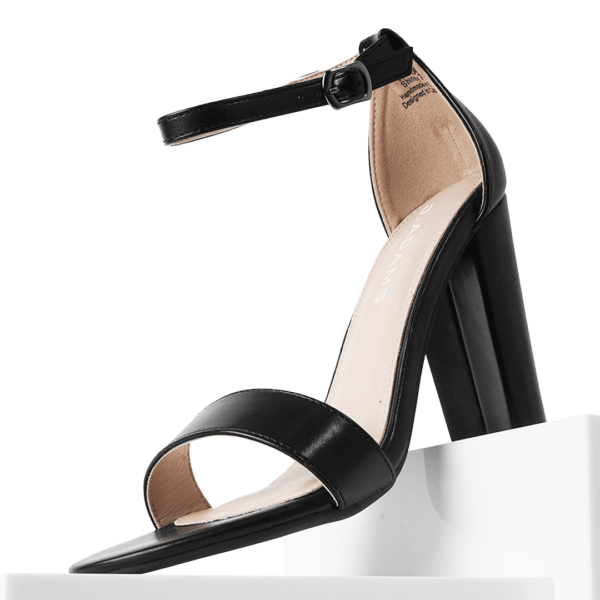 J. Adams Shirley High Black Heels for Women - Open Toe Ankle Strap Block Heel Dress Platform Sandals