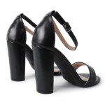 J. Adams Shirley High Black Heels for Women - Open Toe Ankle Strap Block Heel Dress Platform Sandals