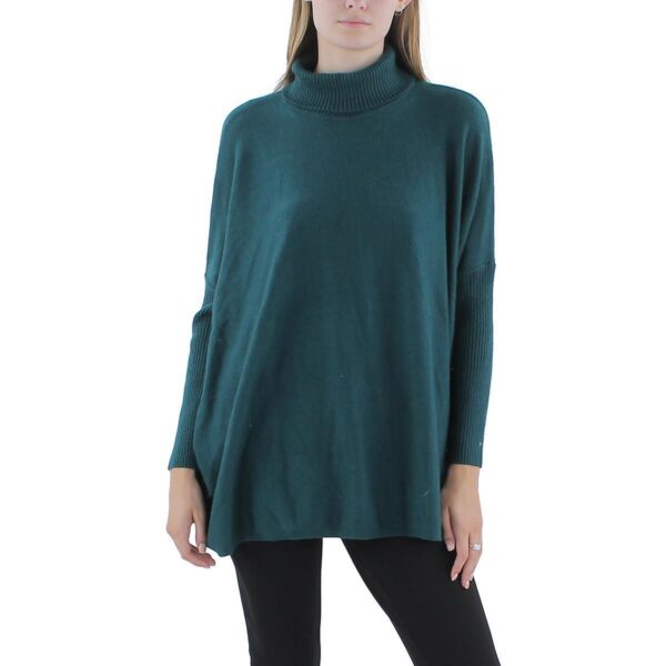 Joseph A. Womens Ribbed Tim Poncho Top Turtleneck Sweater Shirt BHFO 0466