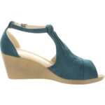 Journee Collection Womens Kedzie Blue Wedge Heels 6.5 Medium (B,M) BHFO 0137