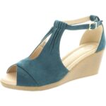 Journee Collection Womens Kedzie Blue Wedge Heels 6.5 Medium (B,M) BHFO 0137