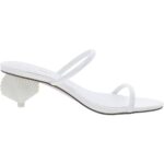 Katy Perry Womens The Scalloped Shell Faux Leather Slides Heels Shoes BHFO 9138