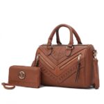 Lara Vegan Leather Womens Satchel with wallet 2 pieces by Mia K-