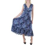 Lauren Ralph Lauren Womens Navy Floral Long Summer Maxi Dress 6 BHFO 0773