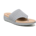 LifeStride Womens Poolside Gray Slide Sandals Shoes 7.5 Medium (B,M) BHFO 9553