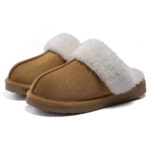 Litfun Women's Fuzzy Memory Foam Slippers Warm Comfy Winter House Shoes, Brown, Size 8-8.5