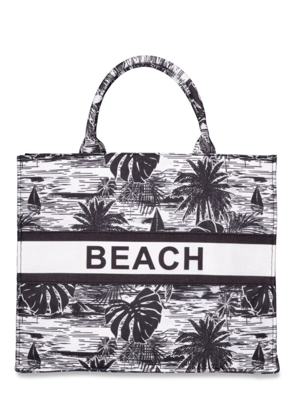 London Fog Women's Beach Canvas Tote Bag Black