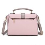 MKF Collection Willa Vegan Leather Women's Color-Block Shoulder Bag, Elegant Satchel Crossbody Purse Handbag by Mia K - Pink