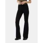 No Boundaries Flare Pants with Foldover Waist, 33" Inseam, Women's and Women's Plus