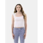 No Boundaries Ribbed Square Neck Top, Women’s and Women’s Plus