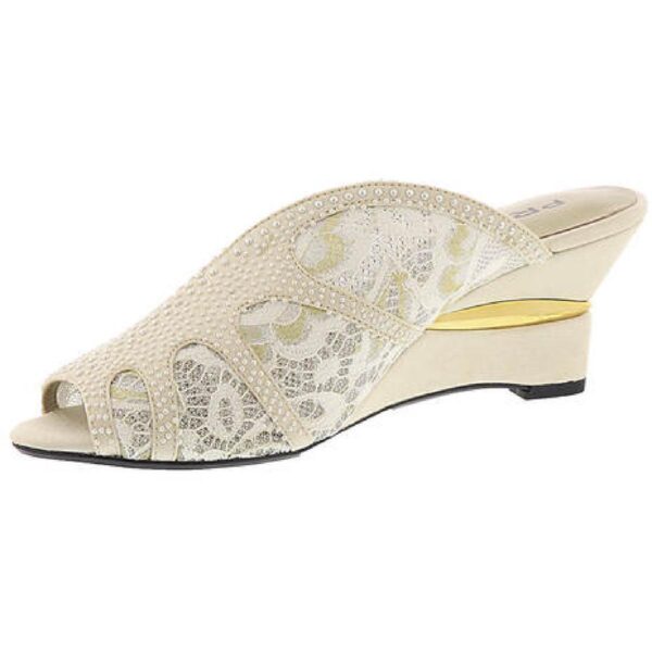 Proxy Womens Ivory Lace Evening Mule Sandals Shoes 11 Wide (C,D,W) BHFO 5114