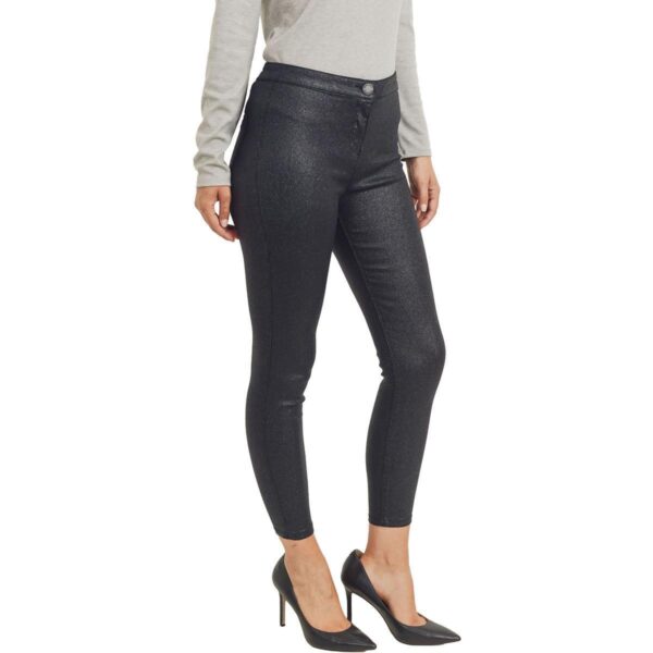 Rubberband Jeans Womens Sparkle Pockets Button Ankle Pants BHFO 7280