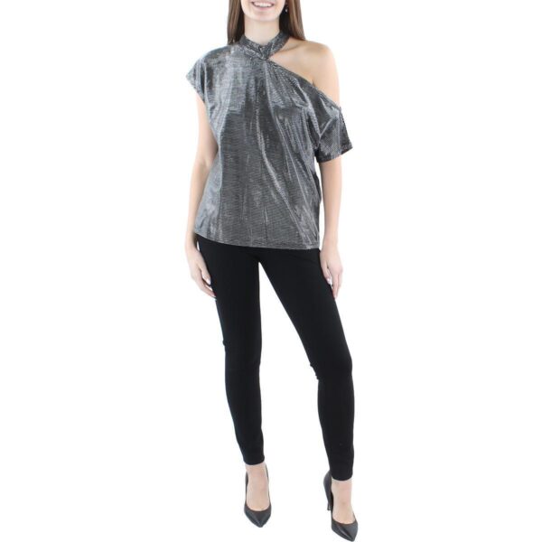 Sanctuary Womens Metallic Dressy Shiny Pullover Top Blouse BHFO 1931