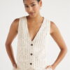 Scoop Women's Tailored Linen Vest, Sizes XS-XXL