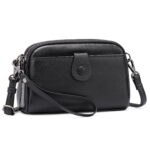 Sendefn Crossbody Bags for Women Small Genuine Leather Shoulder Purse Cross Body Bag with Wristlet Top Zipper