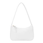 Simple Elegant Women Small Shoulder Bag Pure Color Sling Handbags (White)