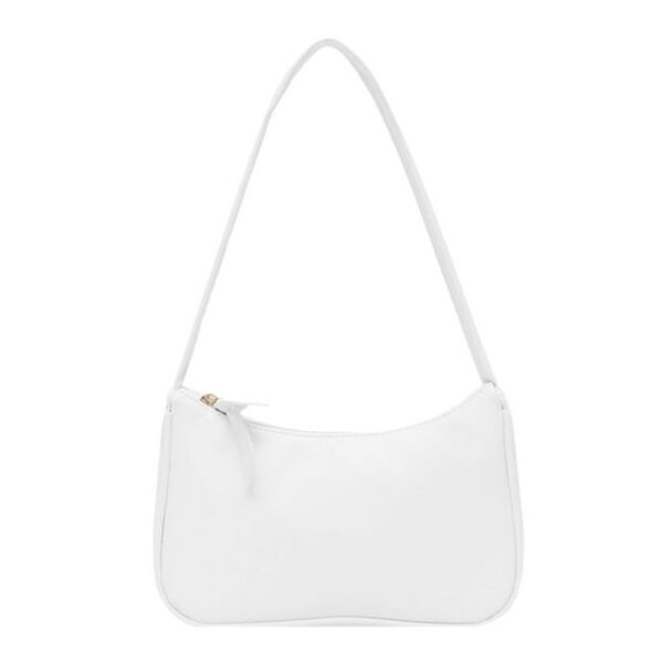 Simple Elegant Women Small Shoulder Bag Pure Color Sling Handbags (White)