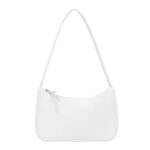 Simple Elegant Women Small Shoulder Bag Pure Color Sling Handbags (White)