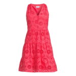 Time and Tru Women's and Women's Plus Cotton Blend Tiered Eyelet Dress, Sizes XS-4X